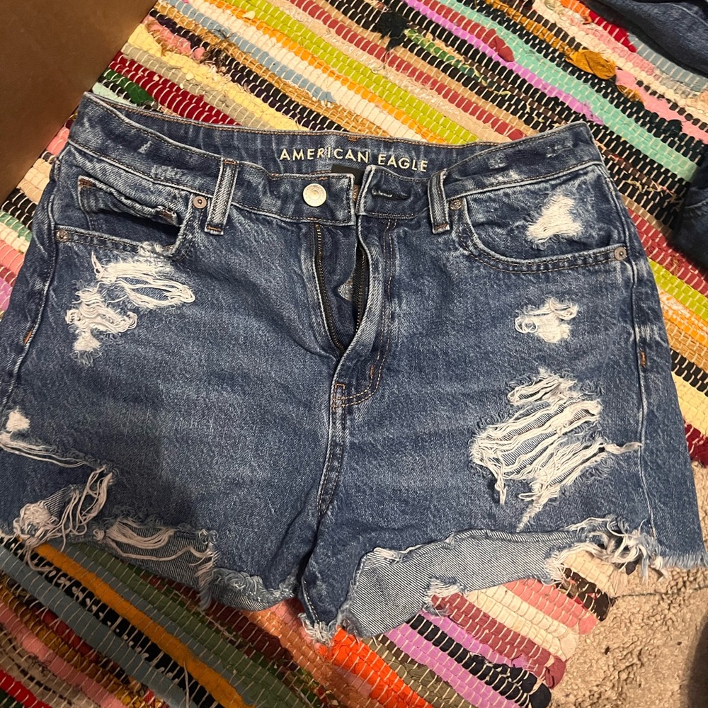 American Eagle Ripped Denim Shorts (distressed look)